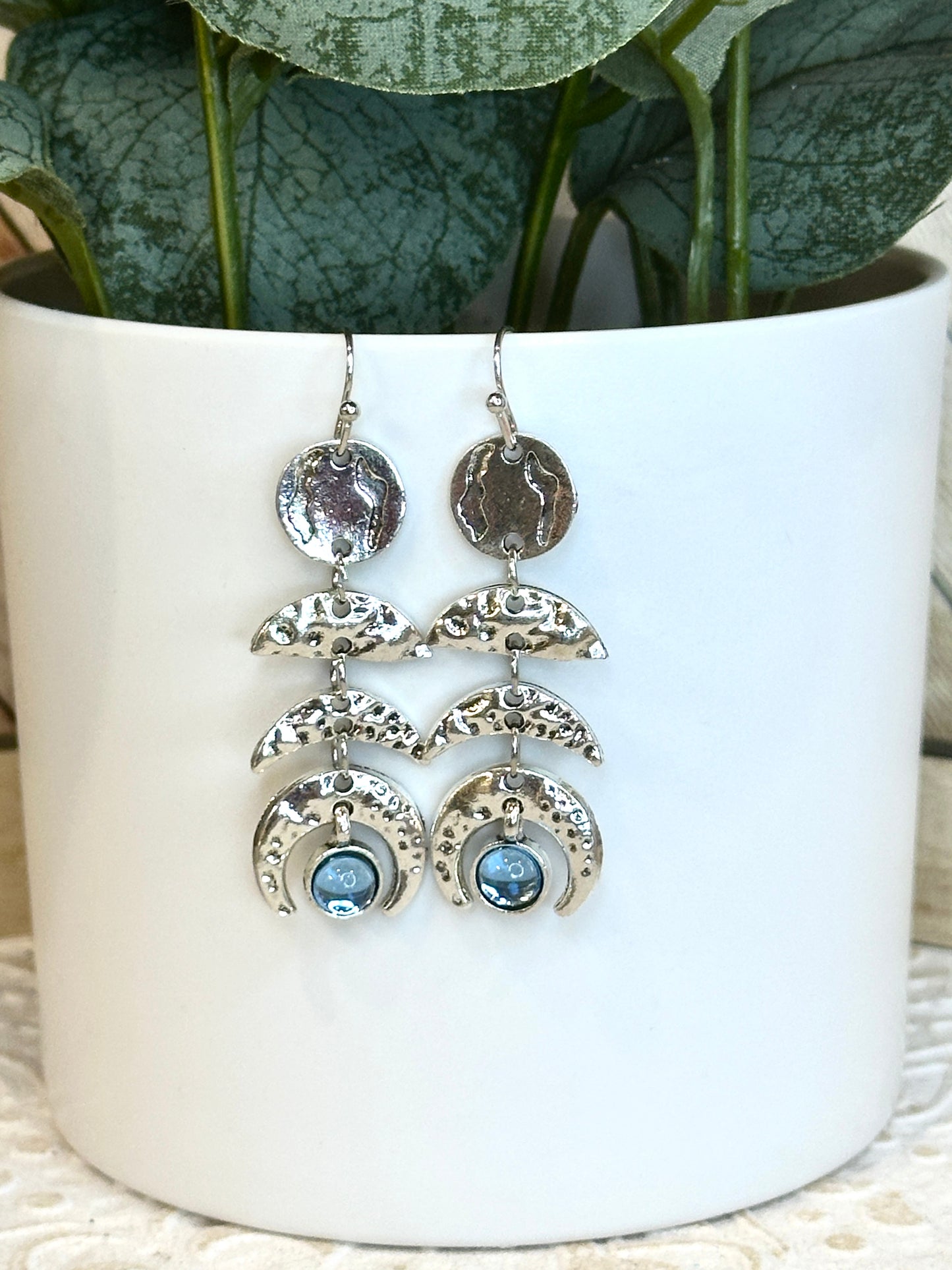 Moon Phase Drop Earrings