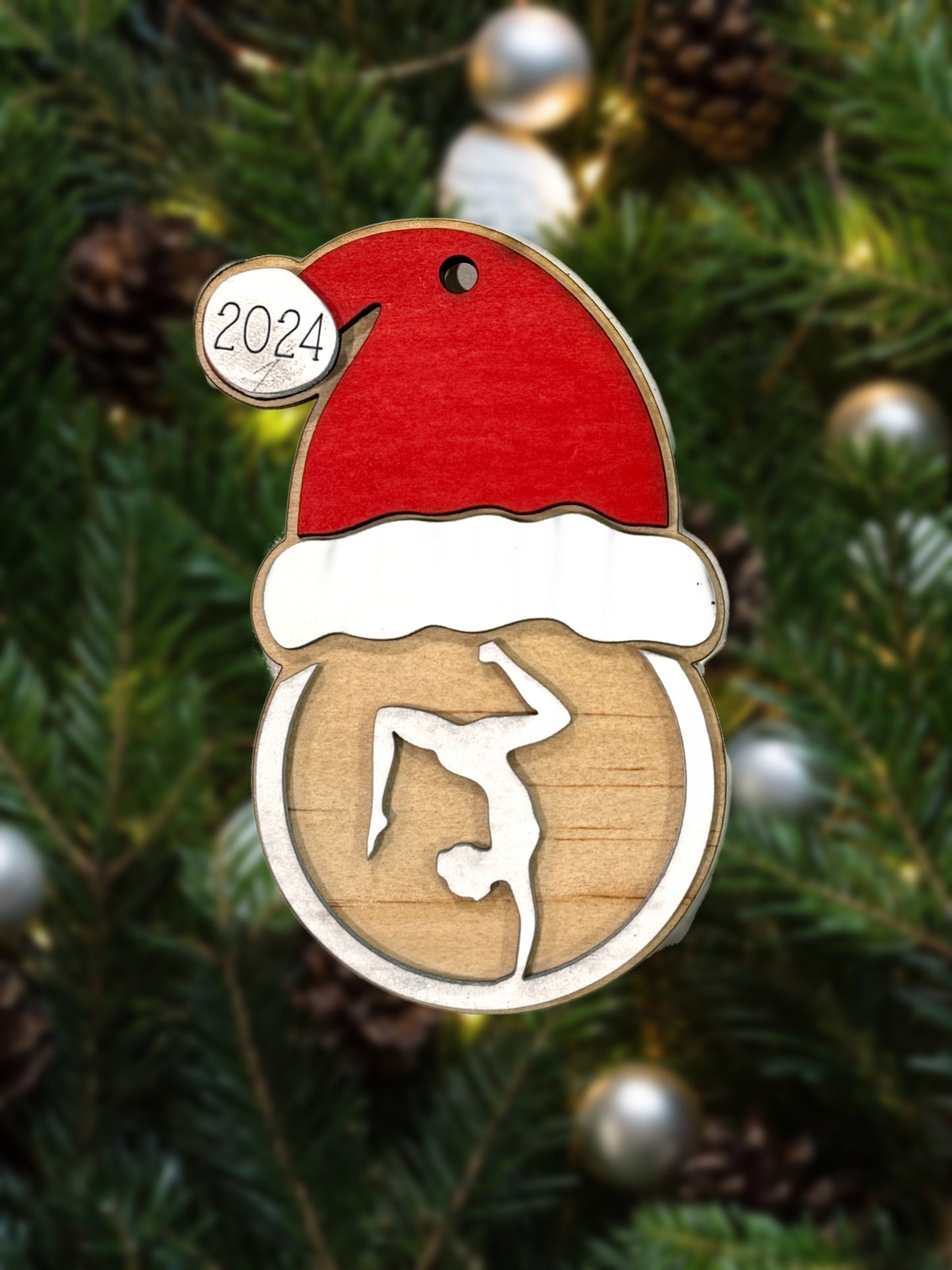 Personalized Sports Ornament with Santa Hat