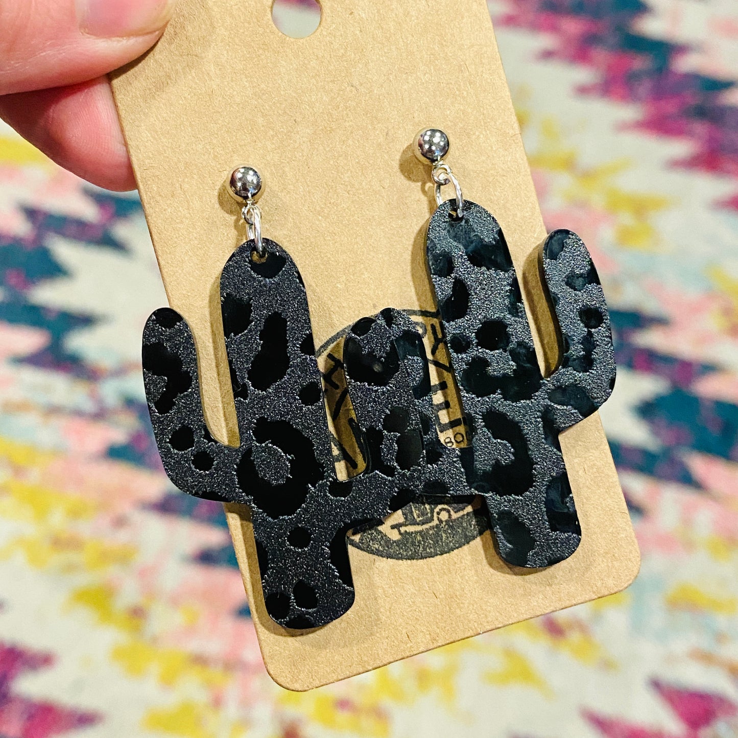 Leopard Cactus Earrings