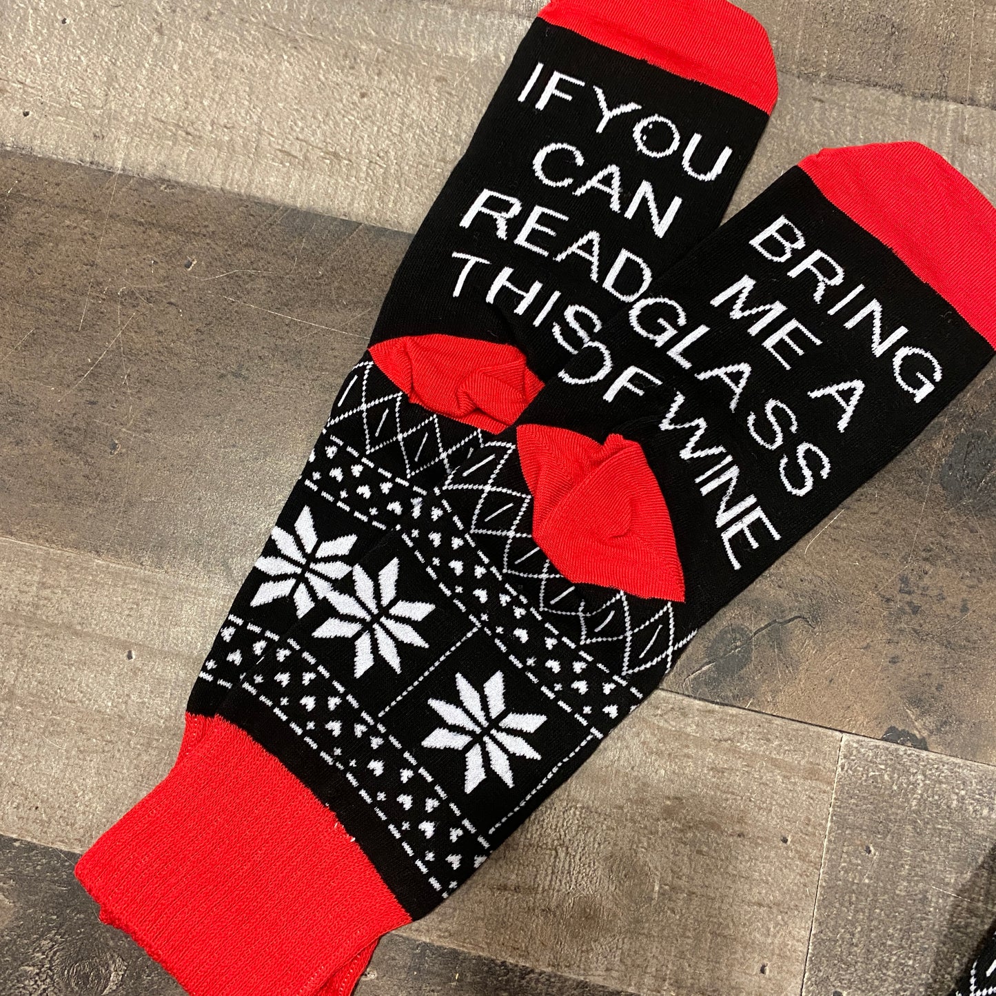 Red Bring me Wine Socks