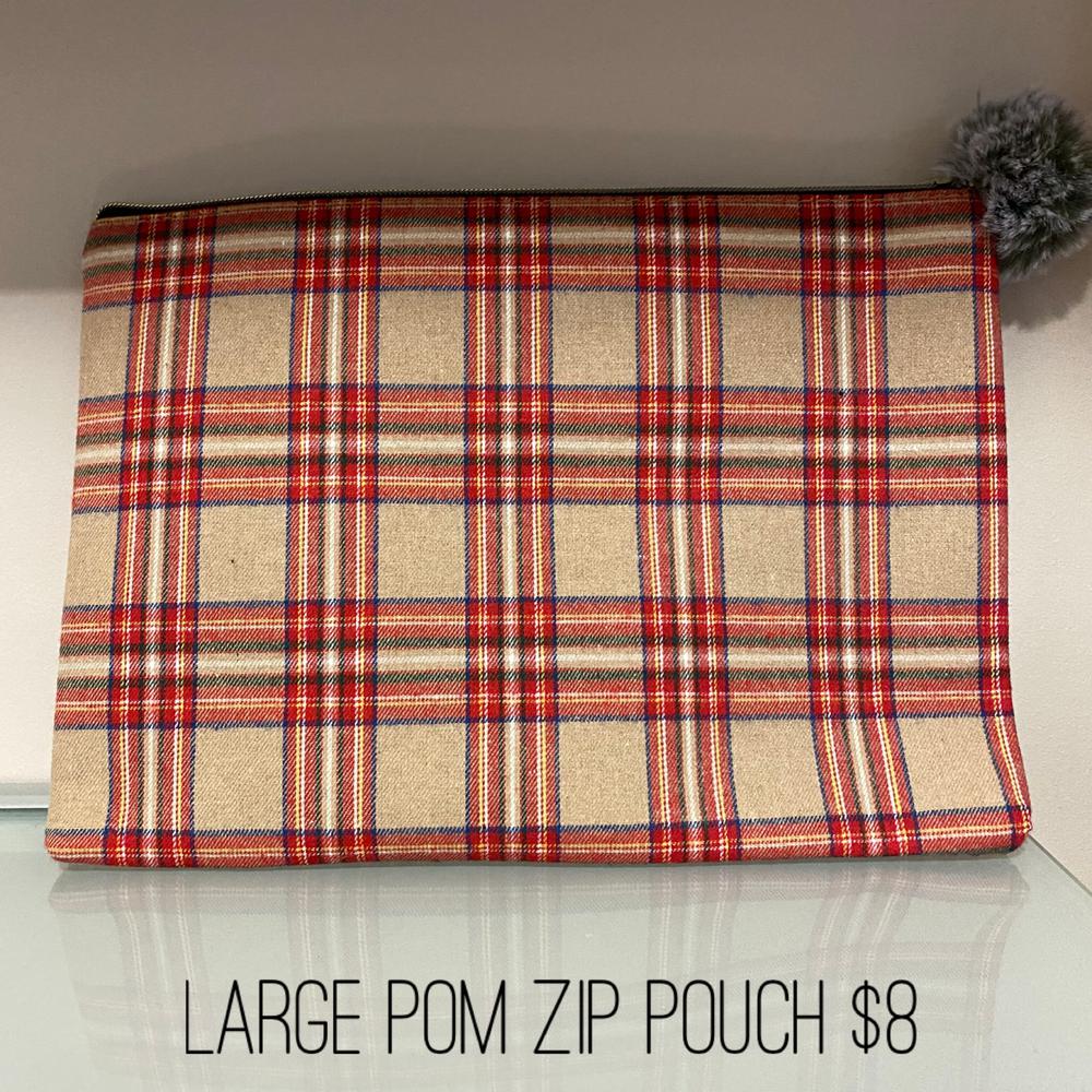 Large Pom Zip Pouch