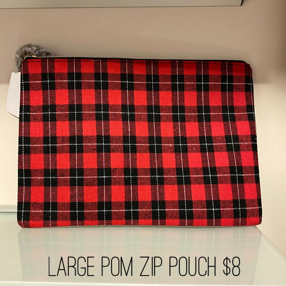 Large Pom Zip Pouch