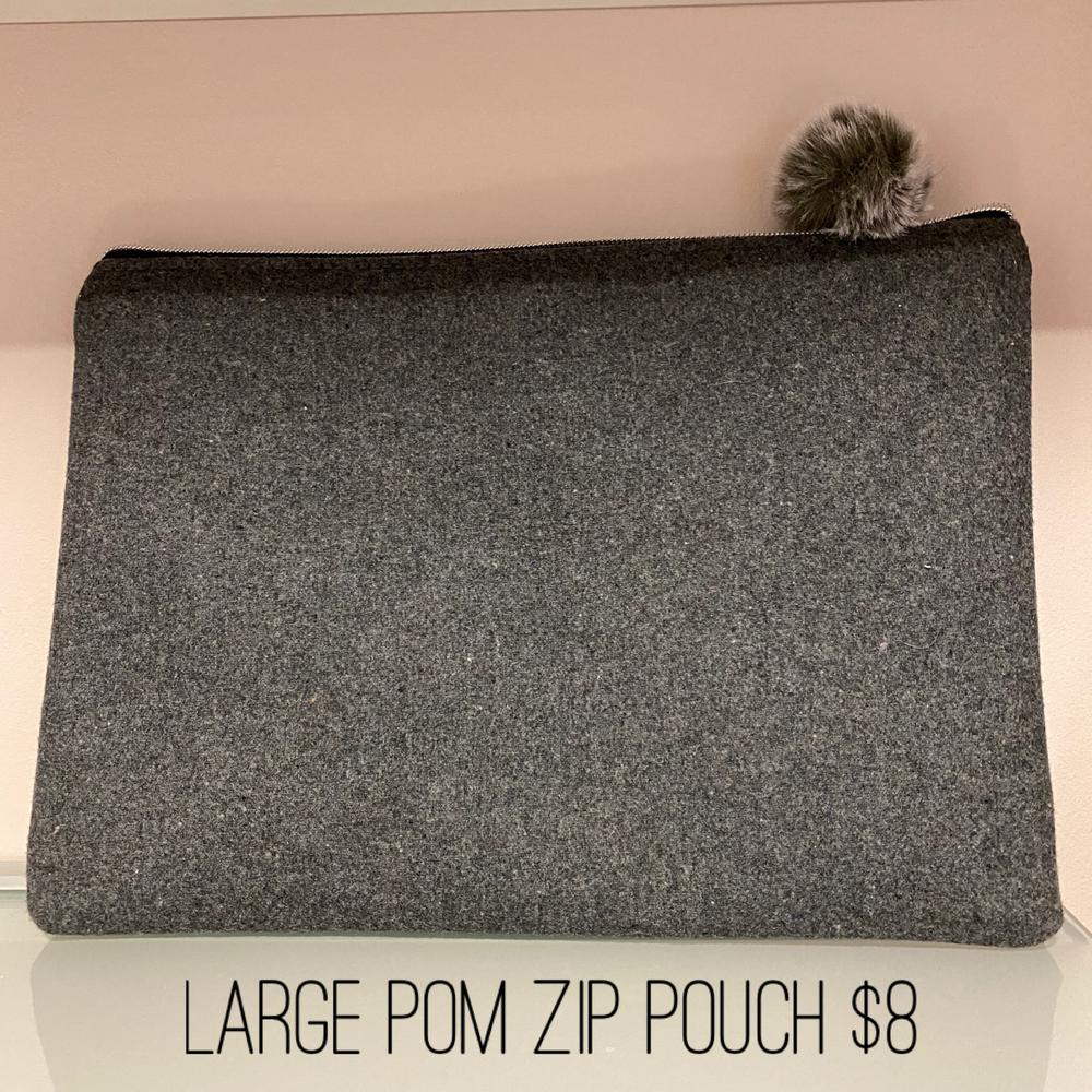 Large Pom Zip Pouch