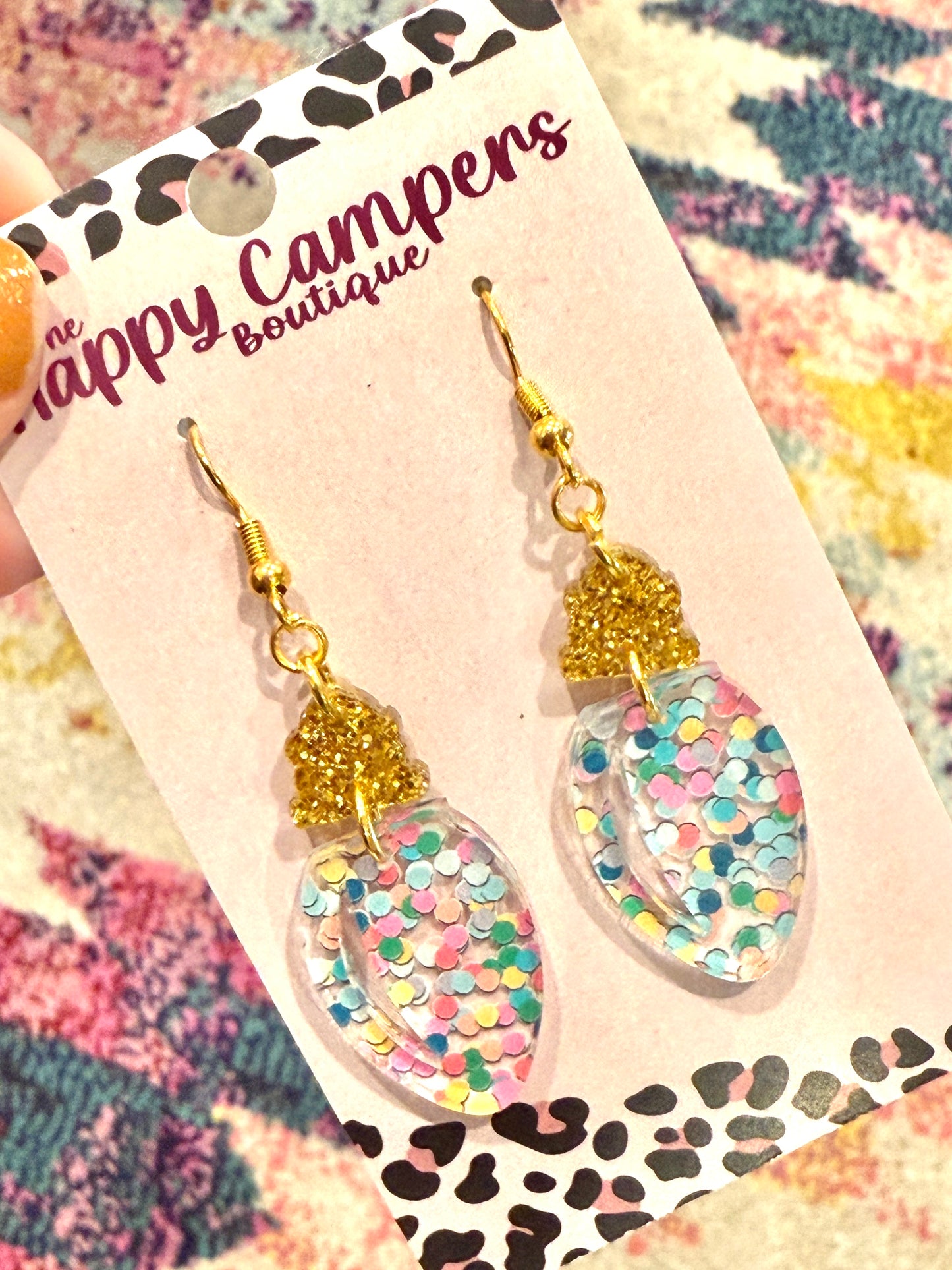 Glitter Christmas Light Earrings