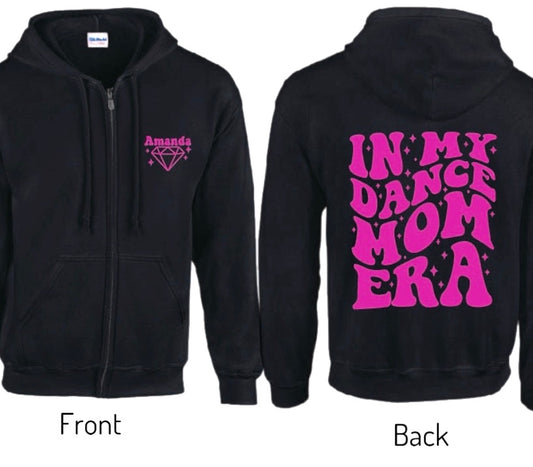 Dance Mom Era Zip Up Sweatshirt - Personalized Diamond front