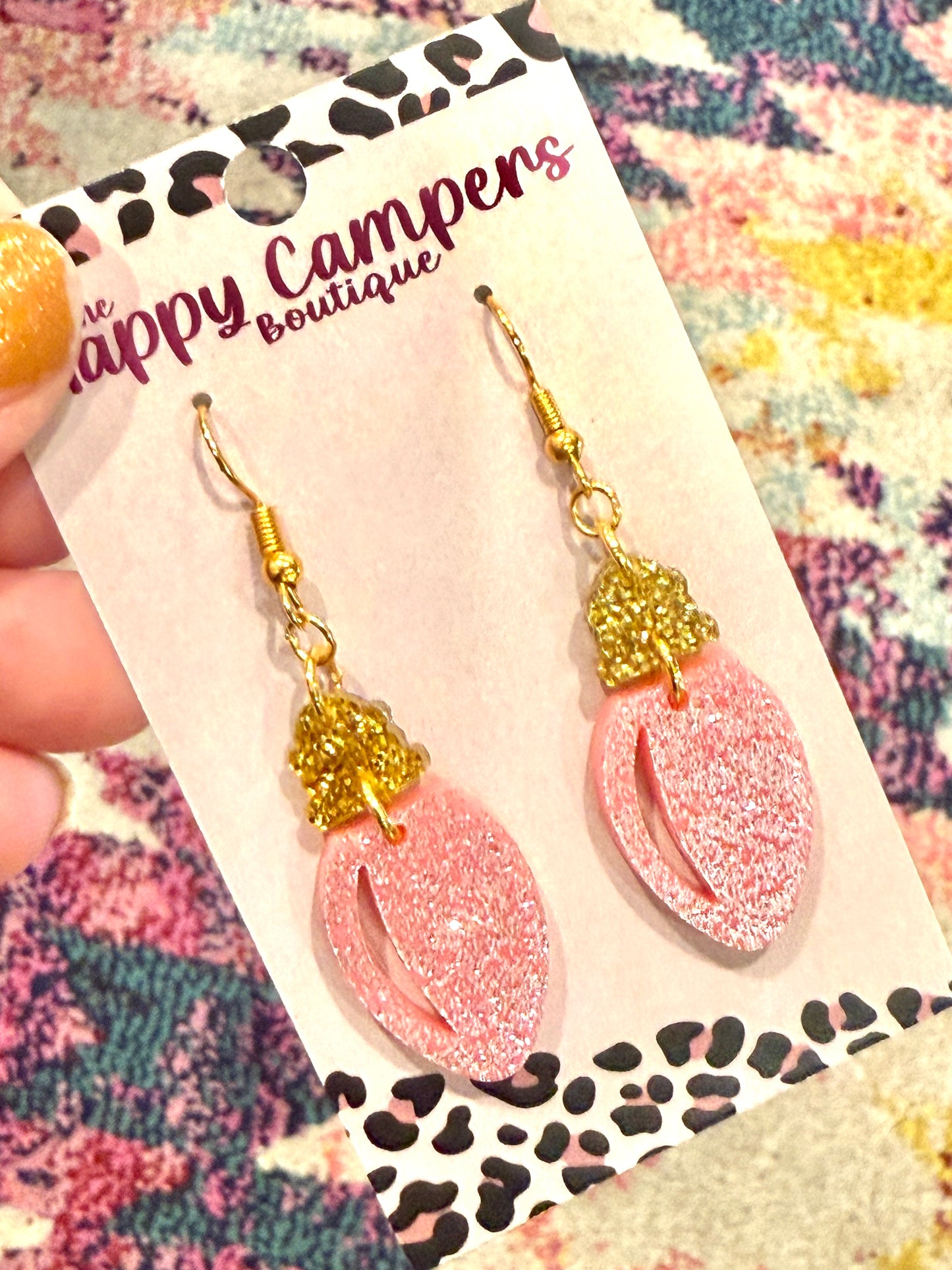 Glitter Christmas Light Earrings