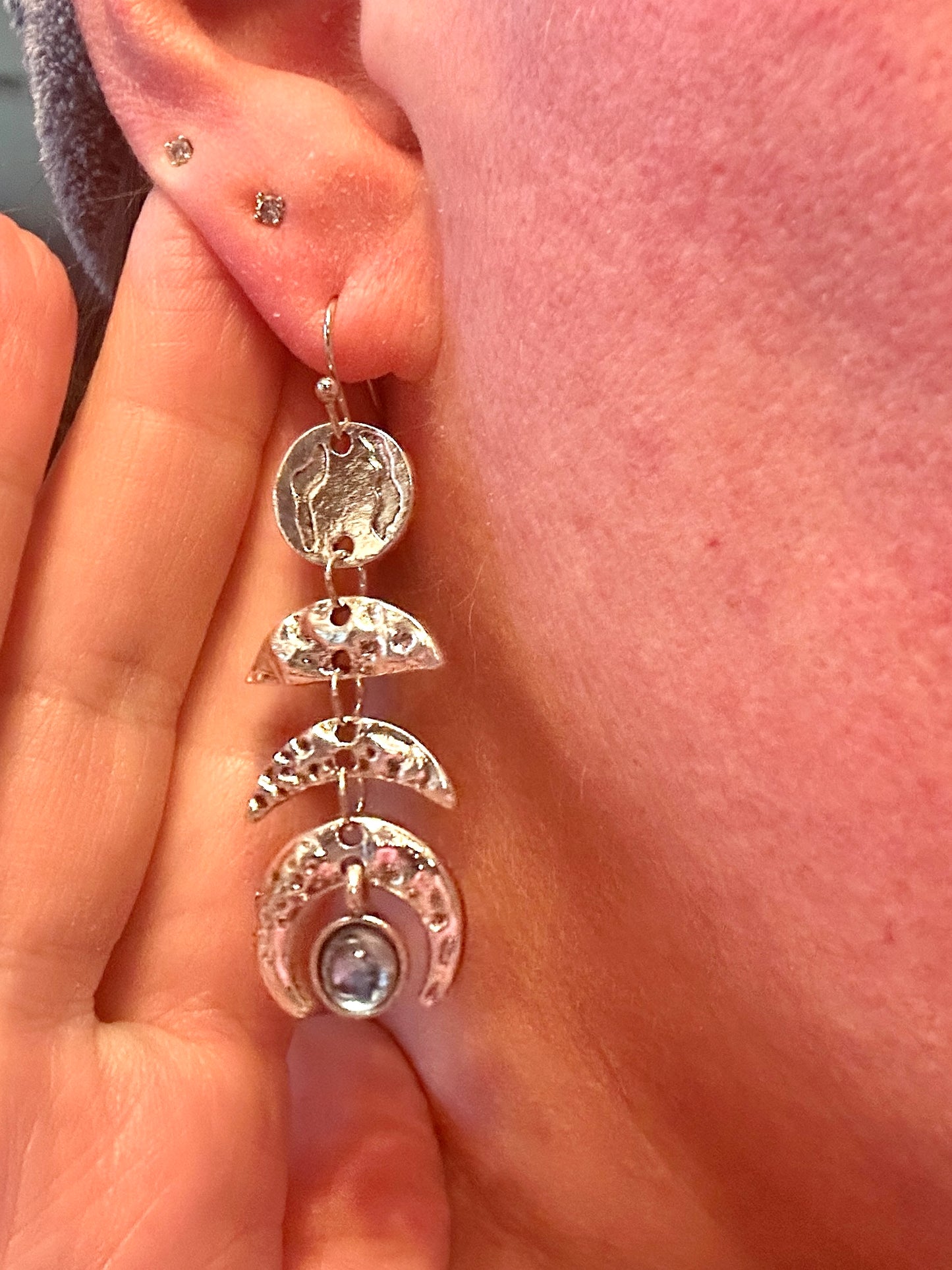 Moon Phase Drop Earrings