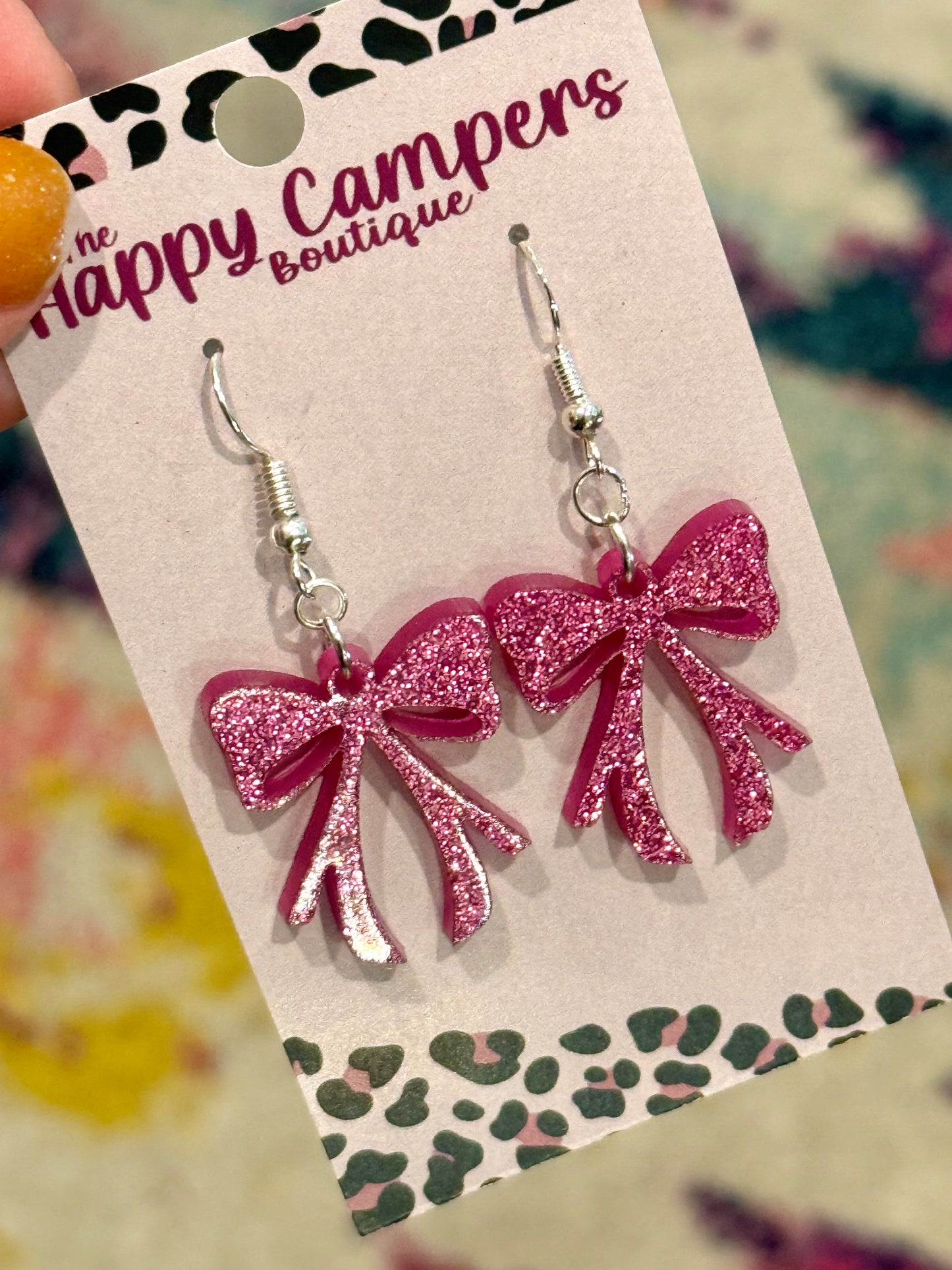 Acrylic Bow Earrings