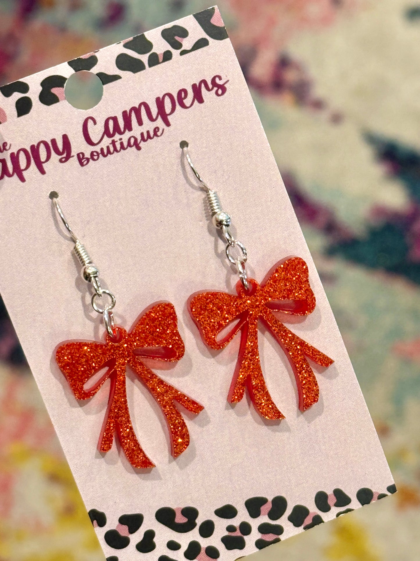 Acrylic Bow Earrings