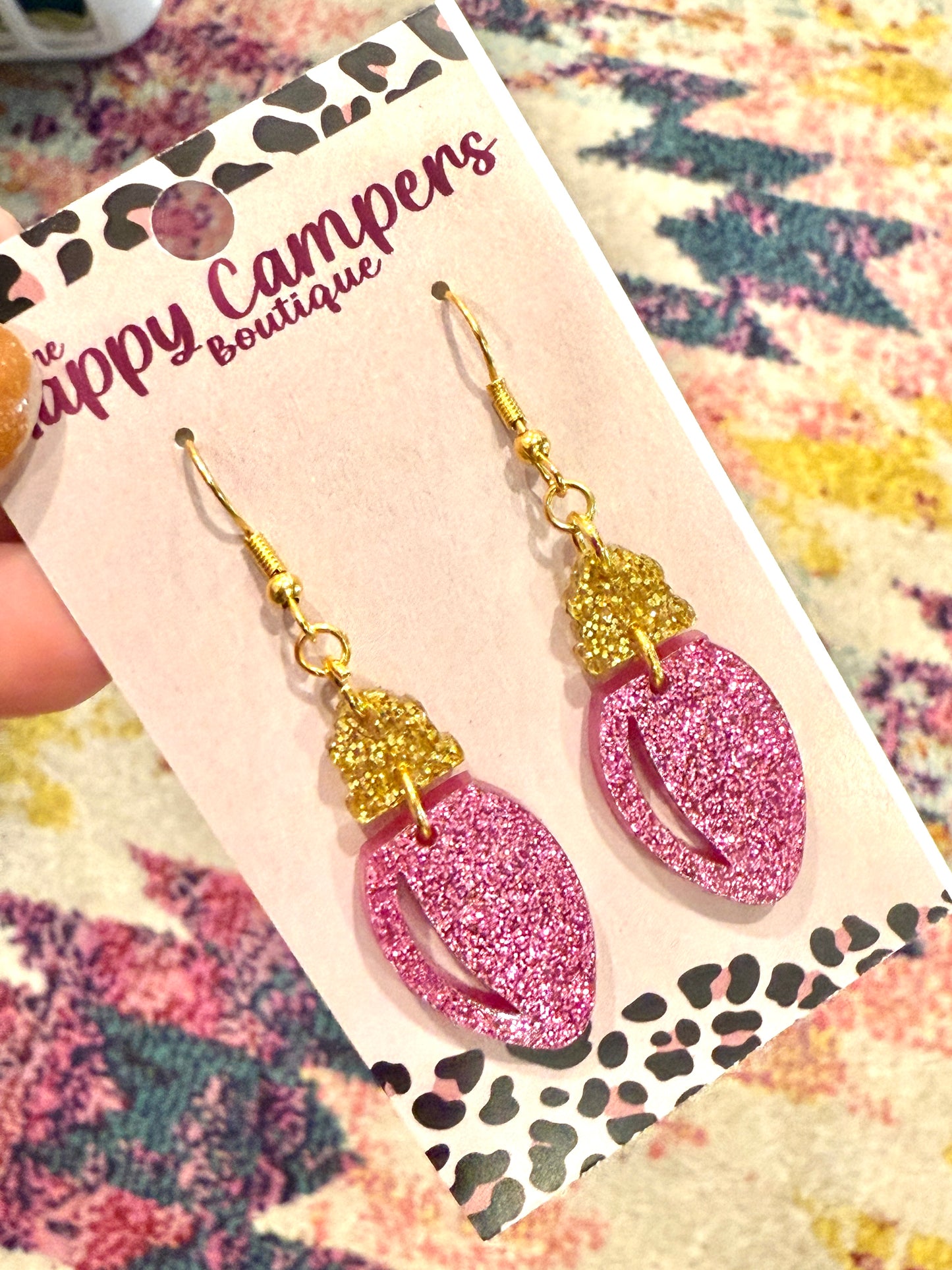 Glitter Christmas Light Earrings