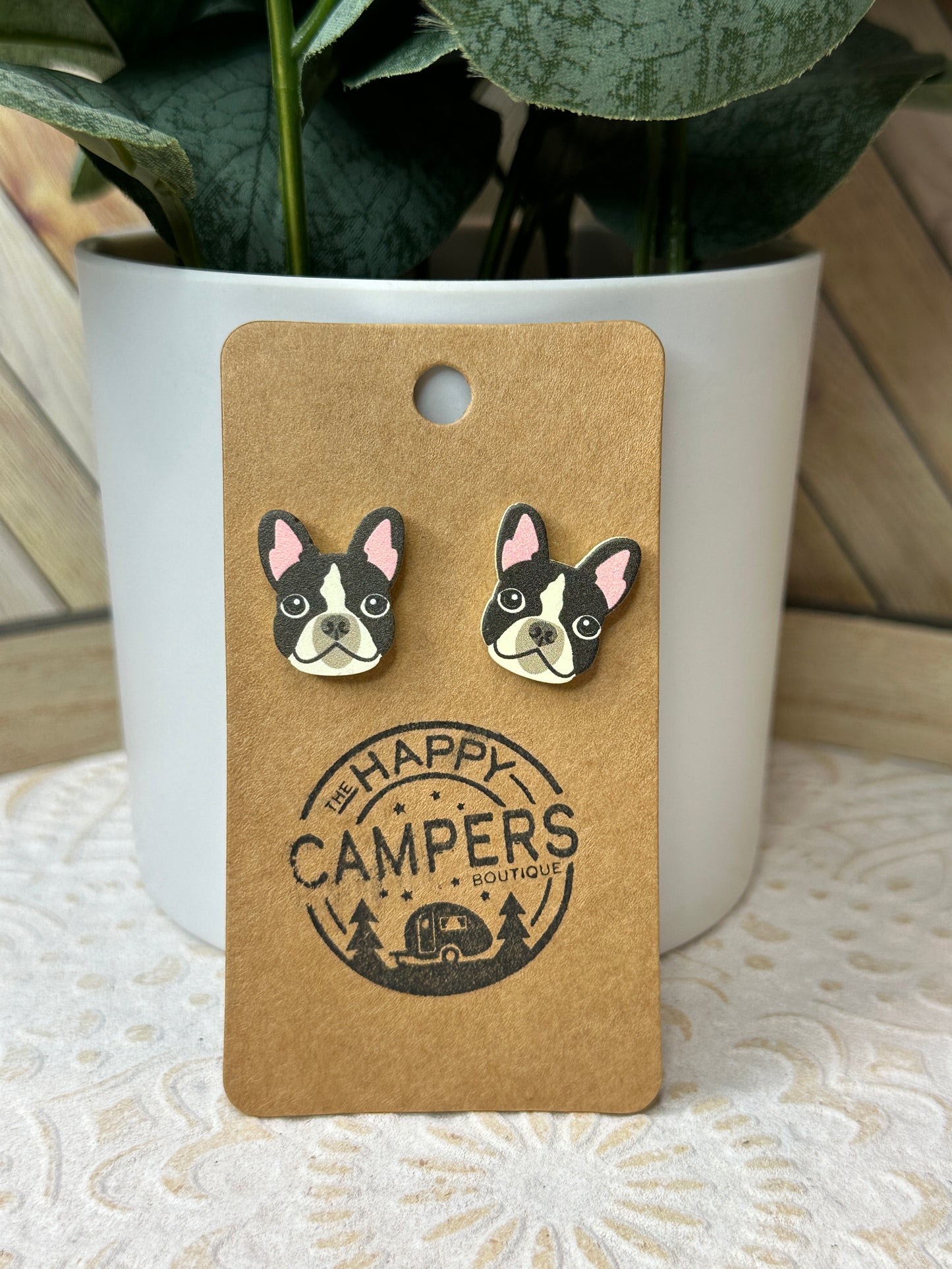 Clay Dog Stud Earrings