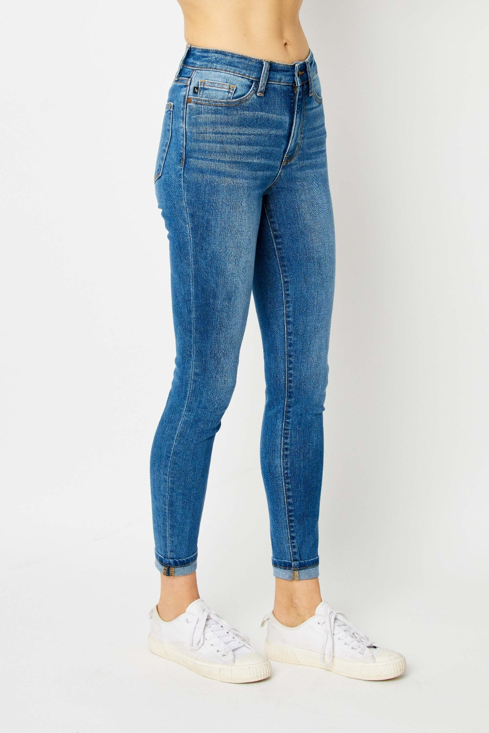 Judy Blue Full Size Cuffed Hem Skinny Jeans