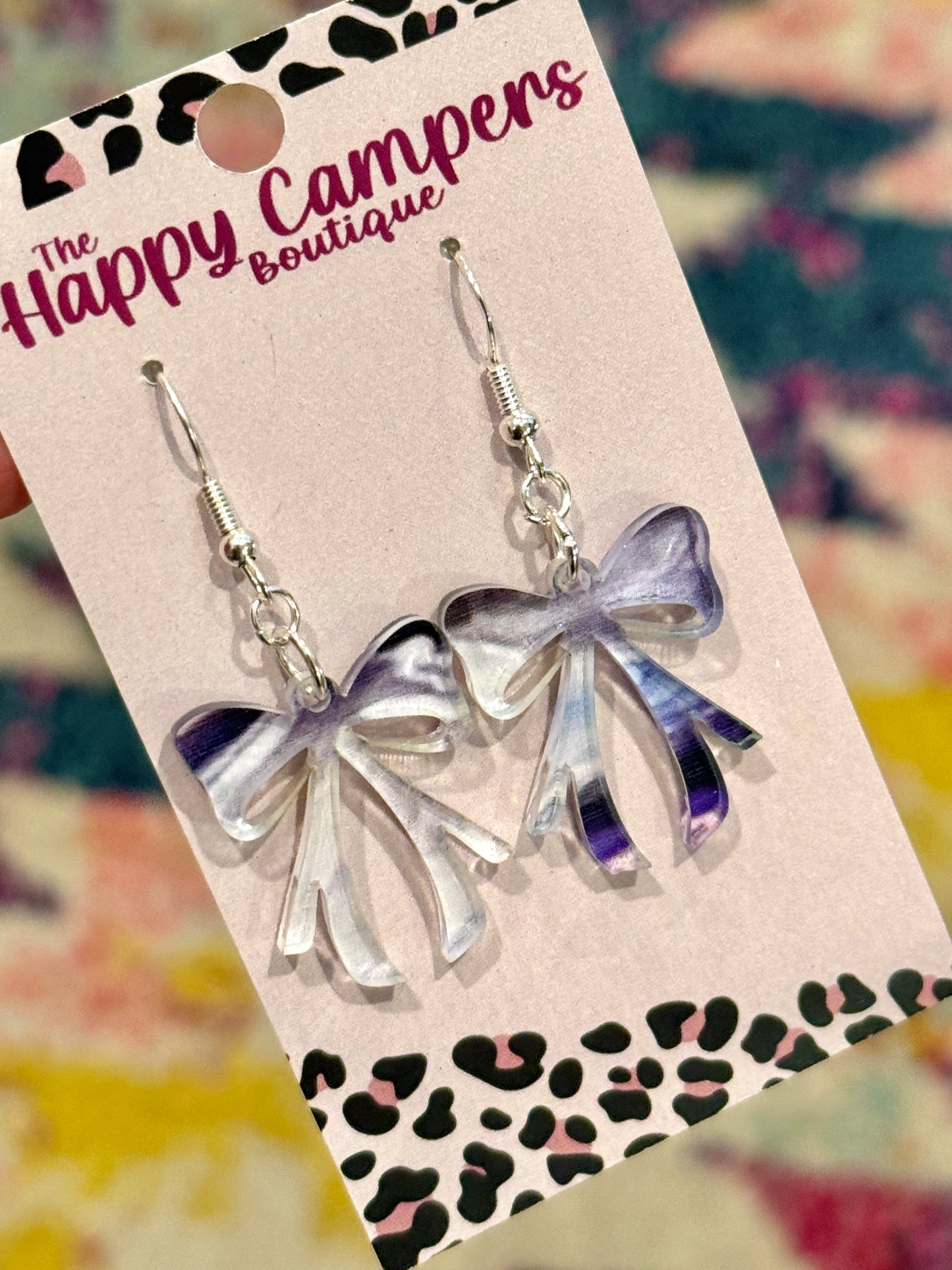 Acrylic Bow Earrings