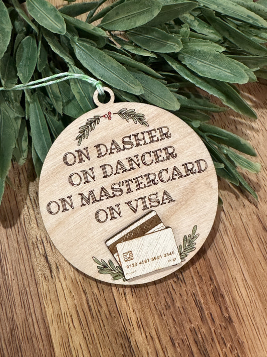 Funny Holiday Credit card Ornament