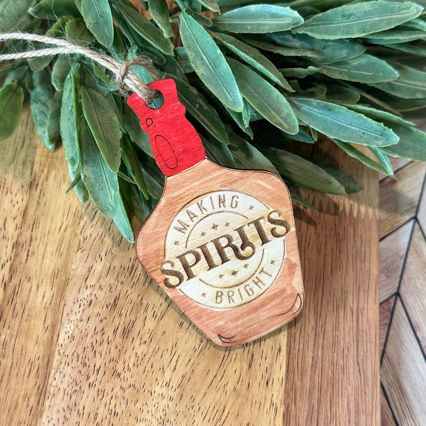 Making Spirits Bright Bottle Ornament