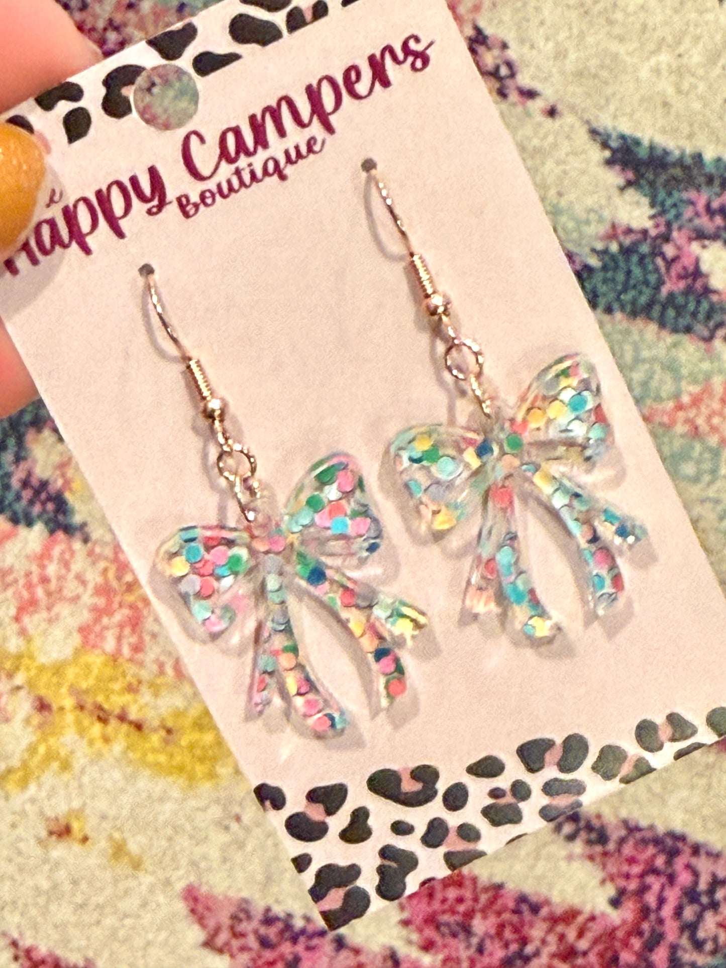 Acrylic Bow Earrings