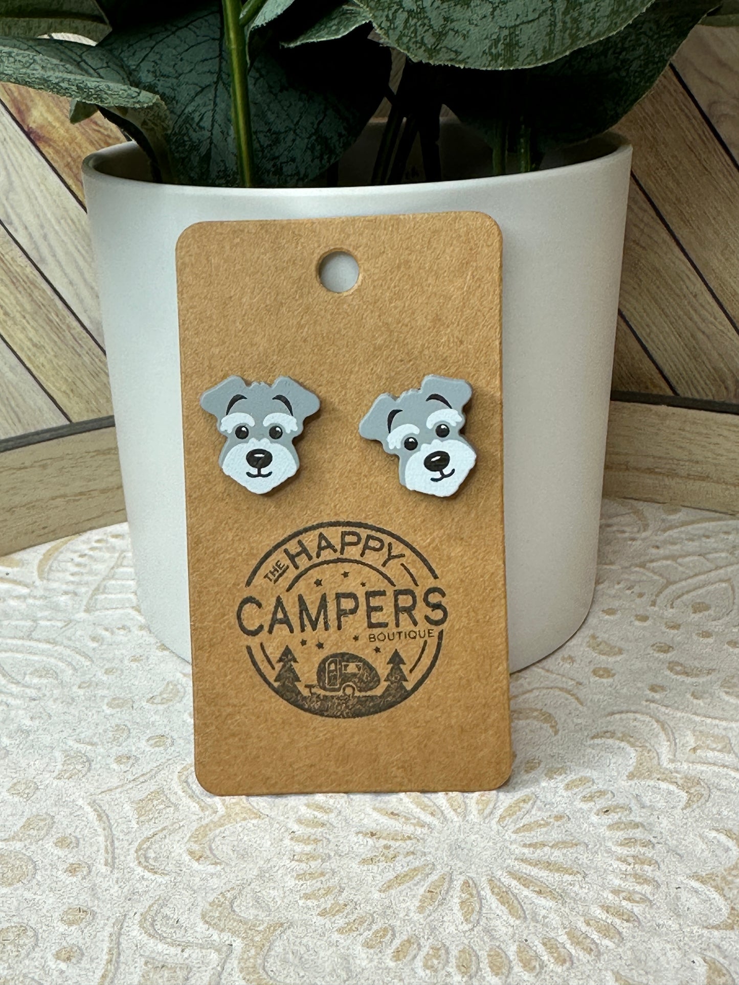 Clay Dog Stud Earrings