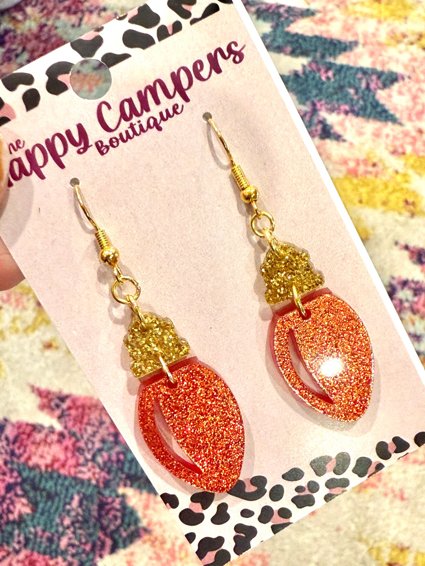 Glitter Christmas Light Earrings