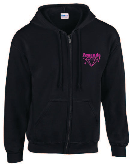 Dance Mom Era Zip Up Sweatshirt - Personalized Diamond front