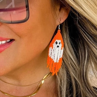 Beaded Ghost Earrings