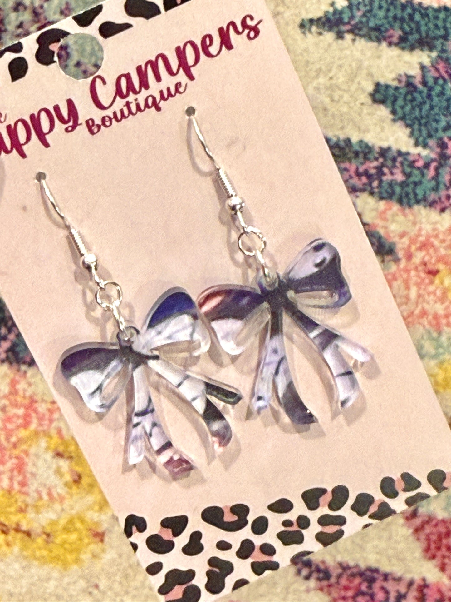 Acrylic Bow Earrings