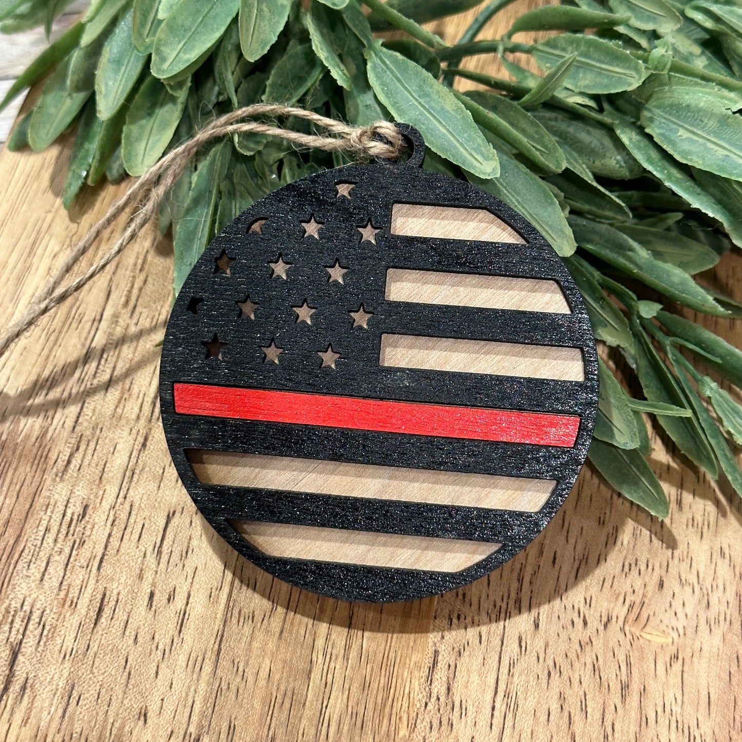 Round Thin Line Flag Ornament