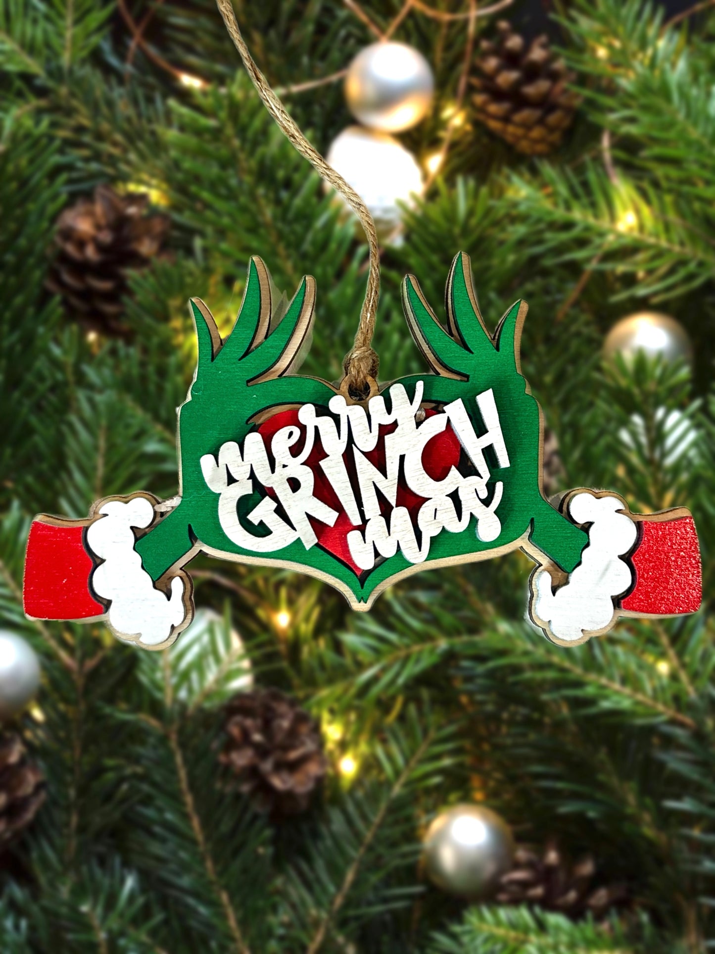 Merry Grinchmas Hands Ornament