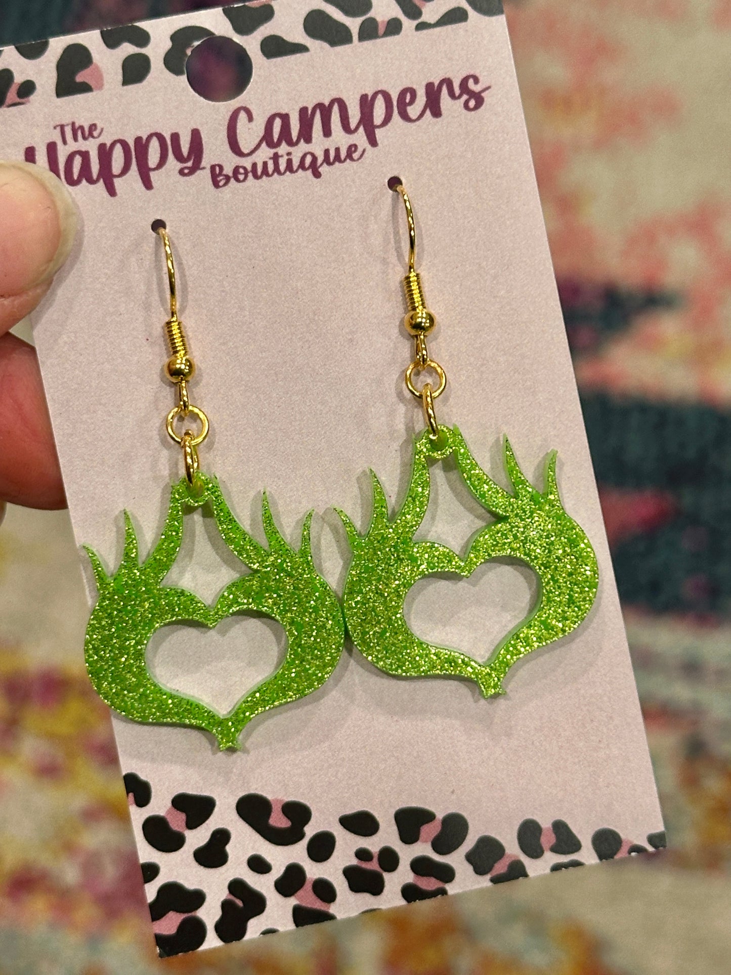 Grinch Hands Dangle Earrings