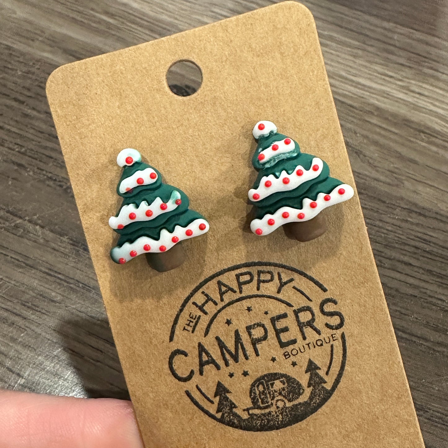 Classic Christmas Clay Stud Earrings