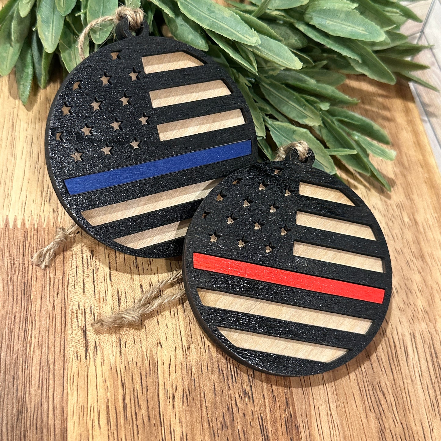 Round Thin Line Flag Ornament