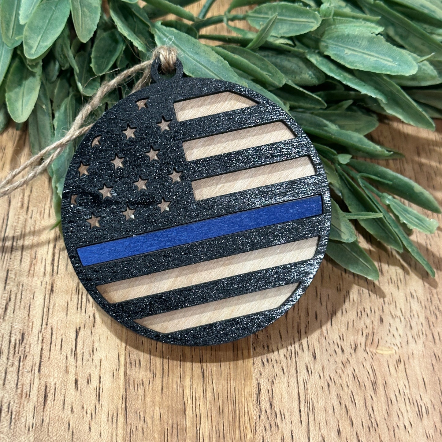 Round Thin Line Flag Ornament