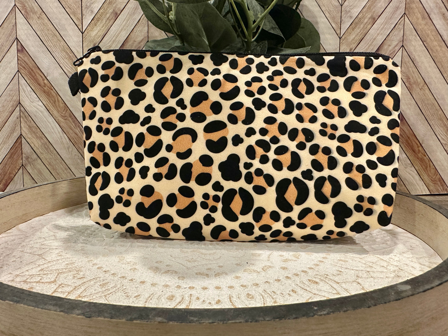 Yellow Leopard Cosmetic Pouch