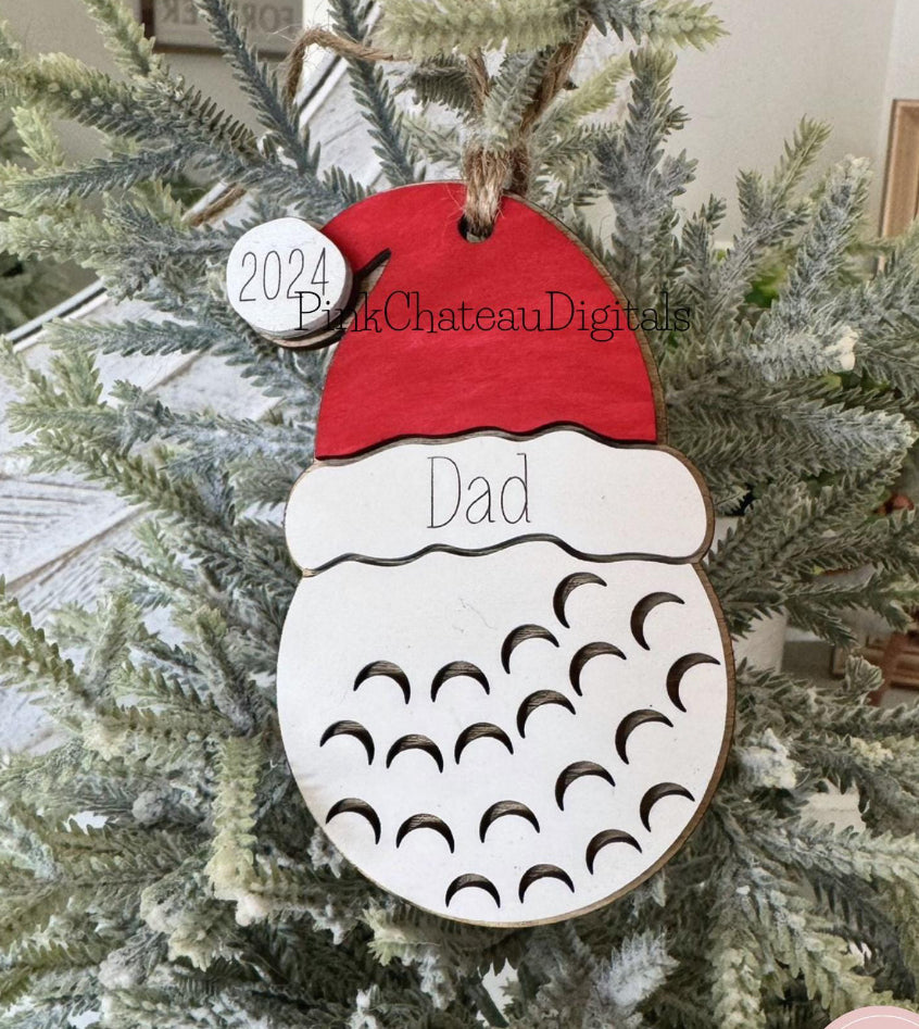 Personalized Sports Ornament with Santa Hat