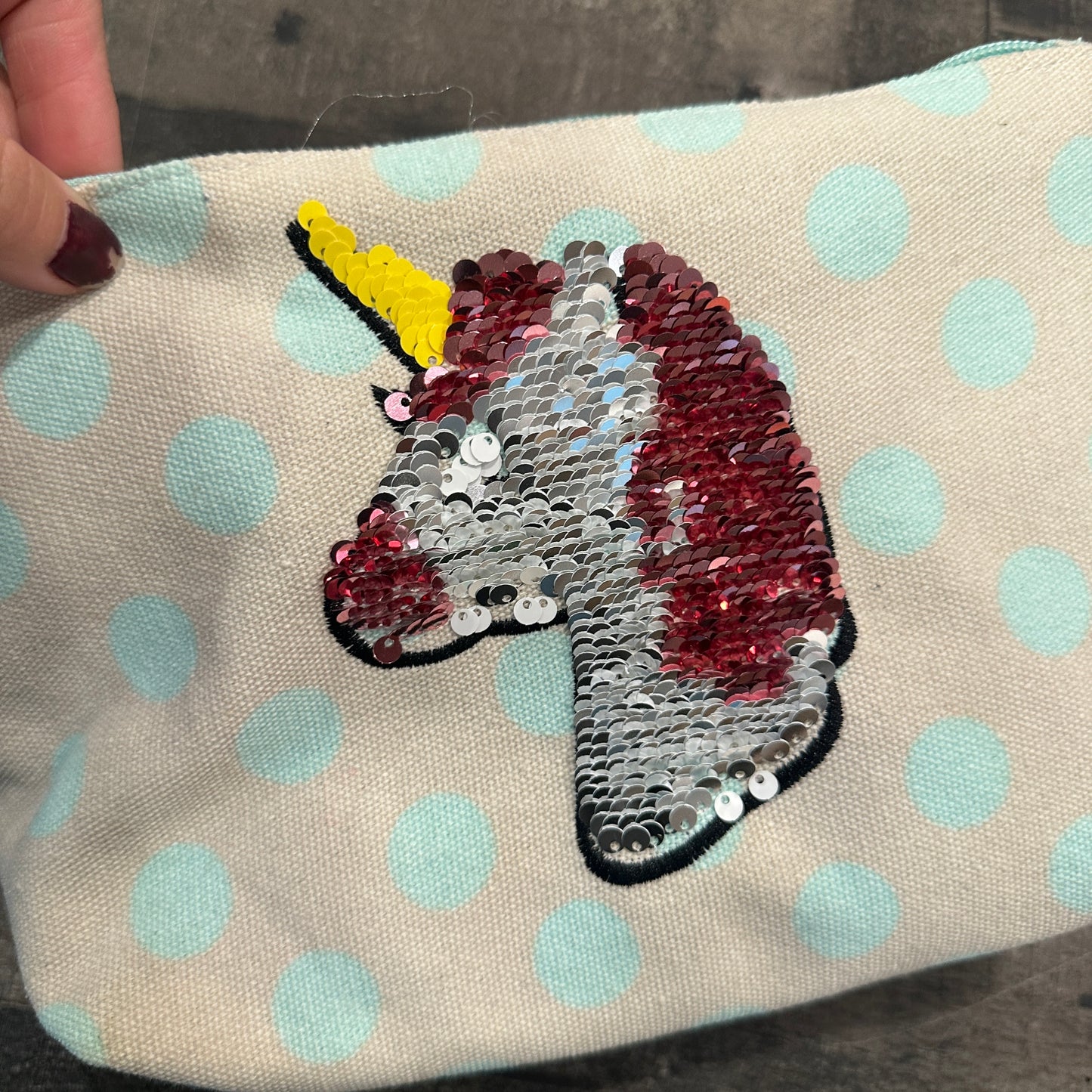 Unicorn Sequin Flip Cosmetic Bag/Pouch