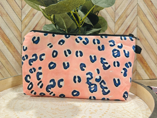 Pink & Blue Leopard Cosmetic Pouch