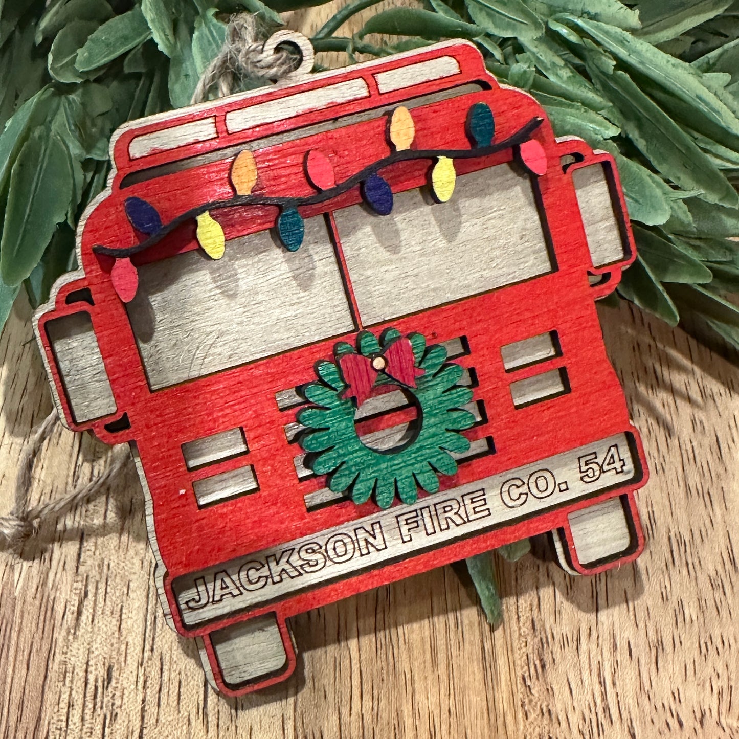 Jackson Station Fire Truck Ornament