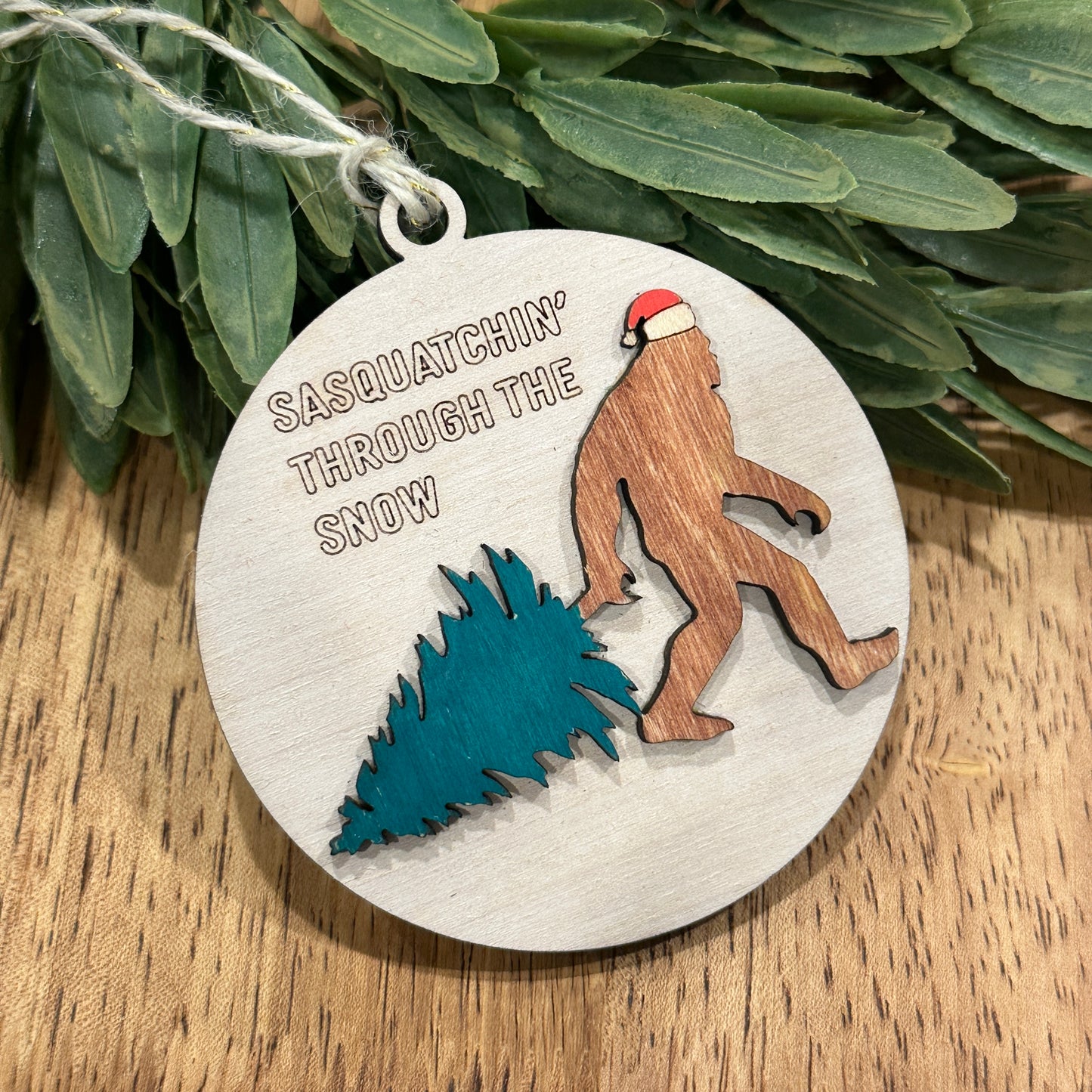 Sasquatchin’ through the Snow Ornament