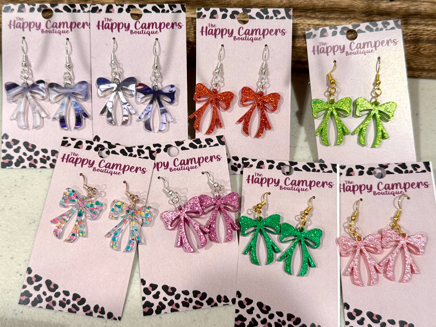 Acrylic Bow Earrings