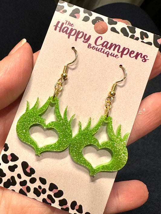 Grinch Hands Dangle Earrings