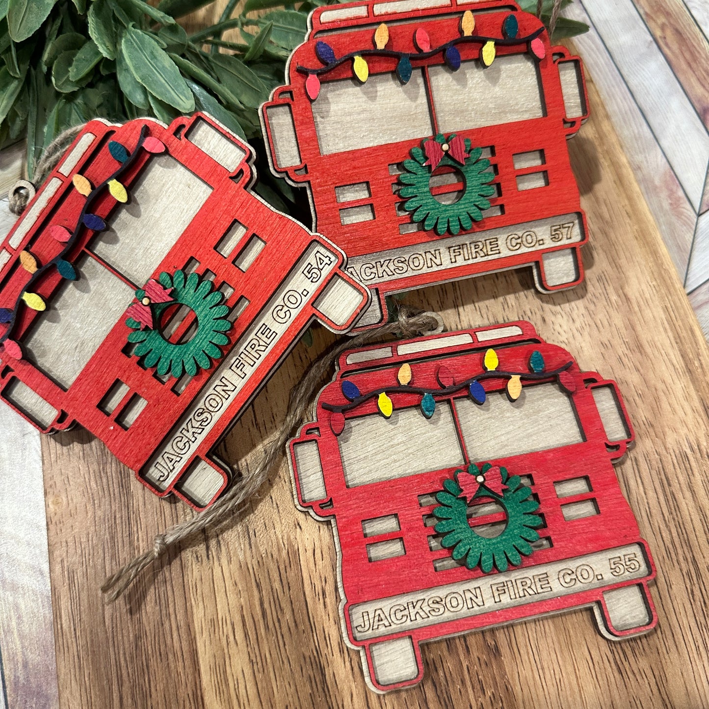 Jackson Station Fire Truck Ornament