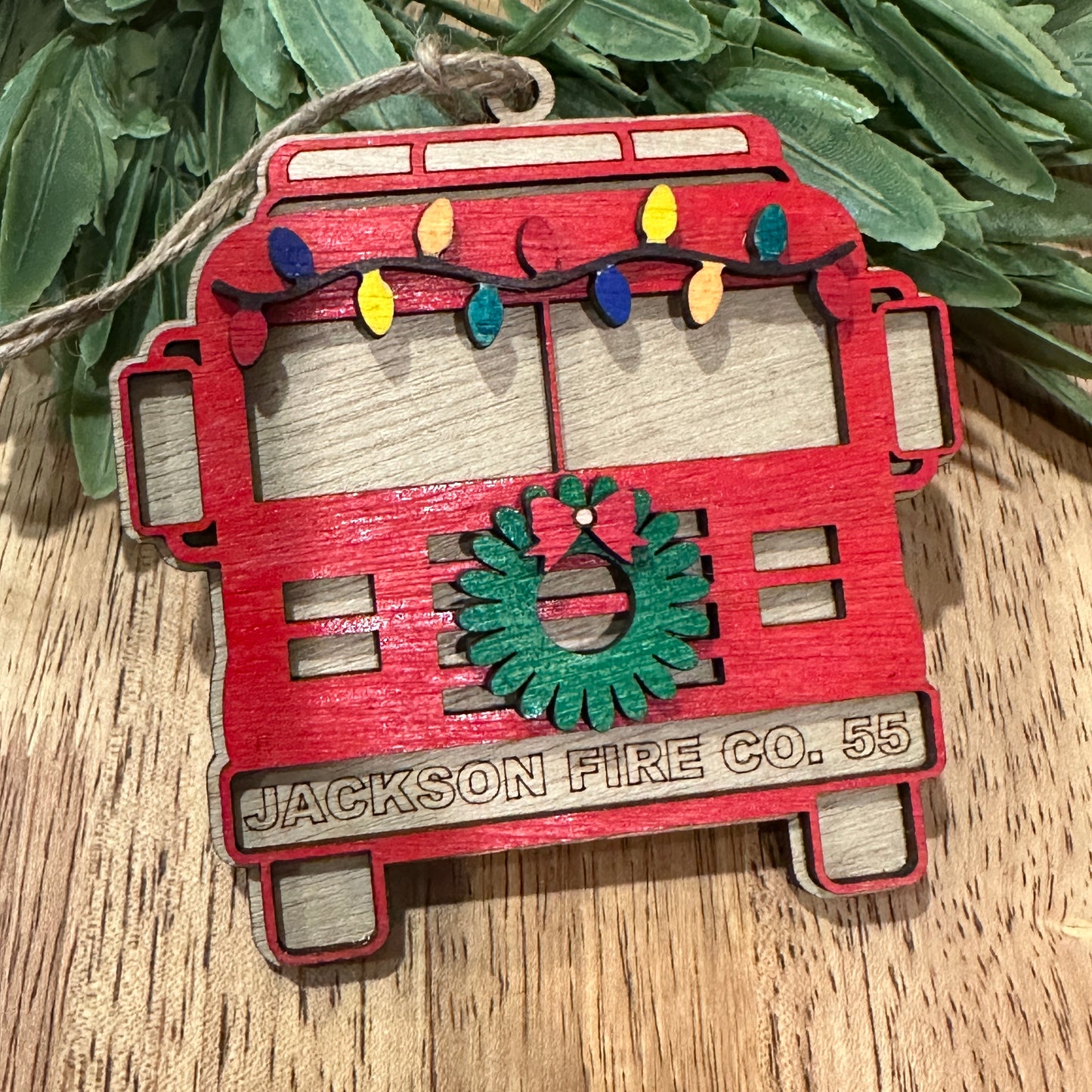 Jackson Station Fire Truck Ornament