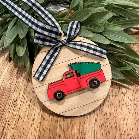 Red Truck Farmhouse Ornament