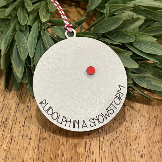 Rudolph in a Snowstorm Ornament