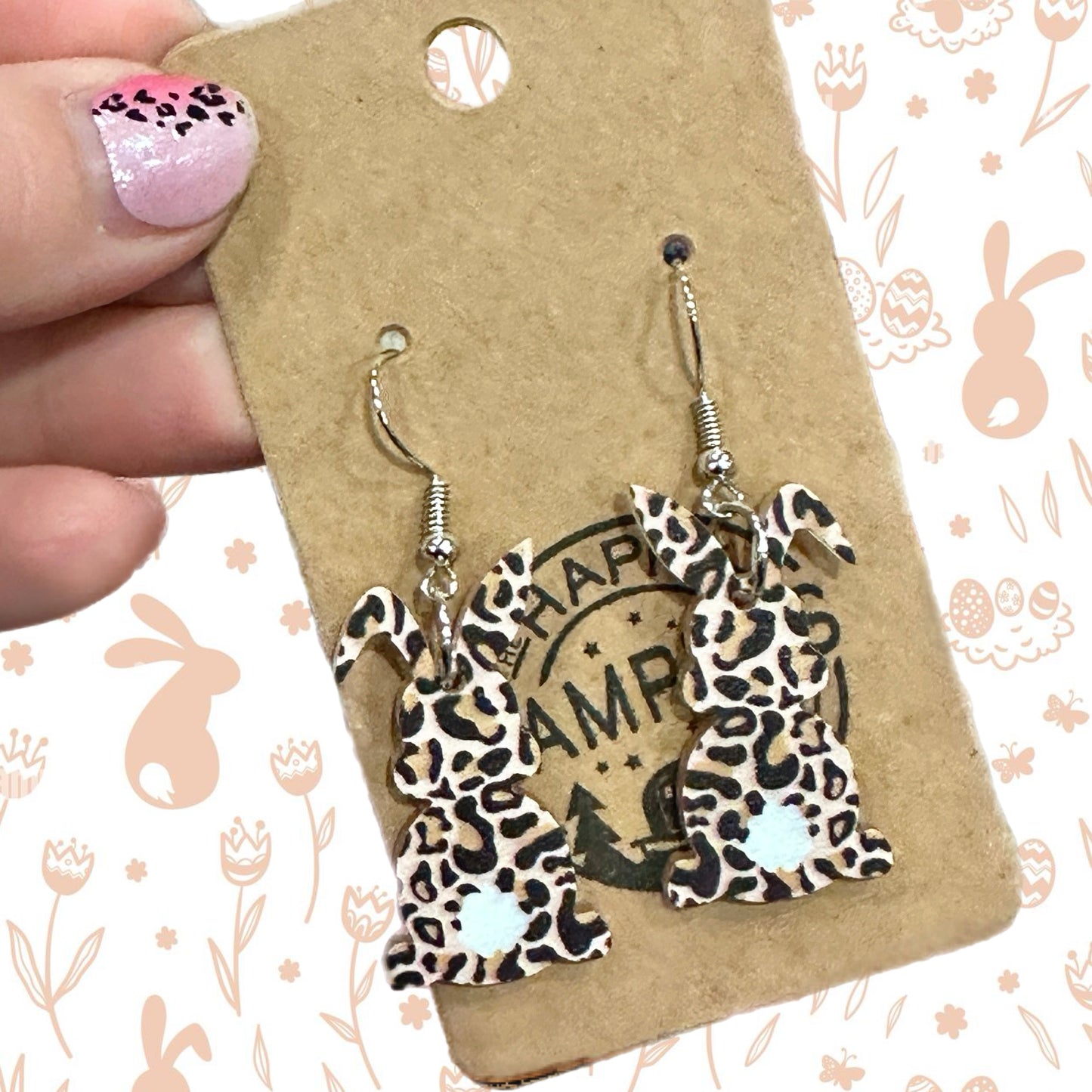 Leopard Bunny Acrylic Earring