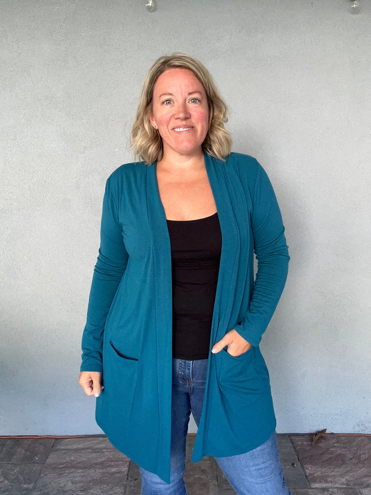 The Essential Cardigan in Teal