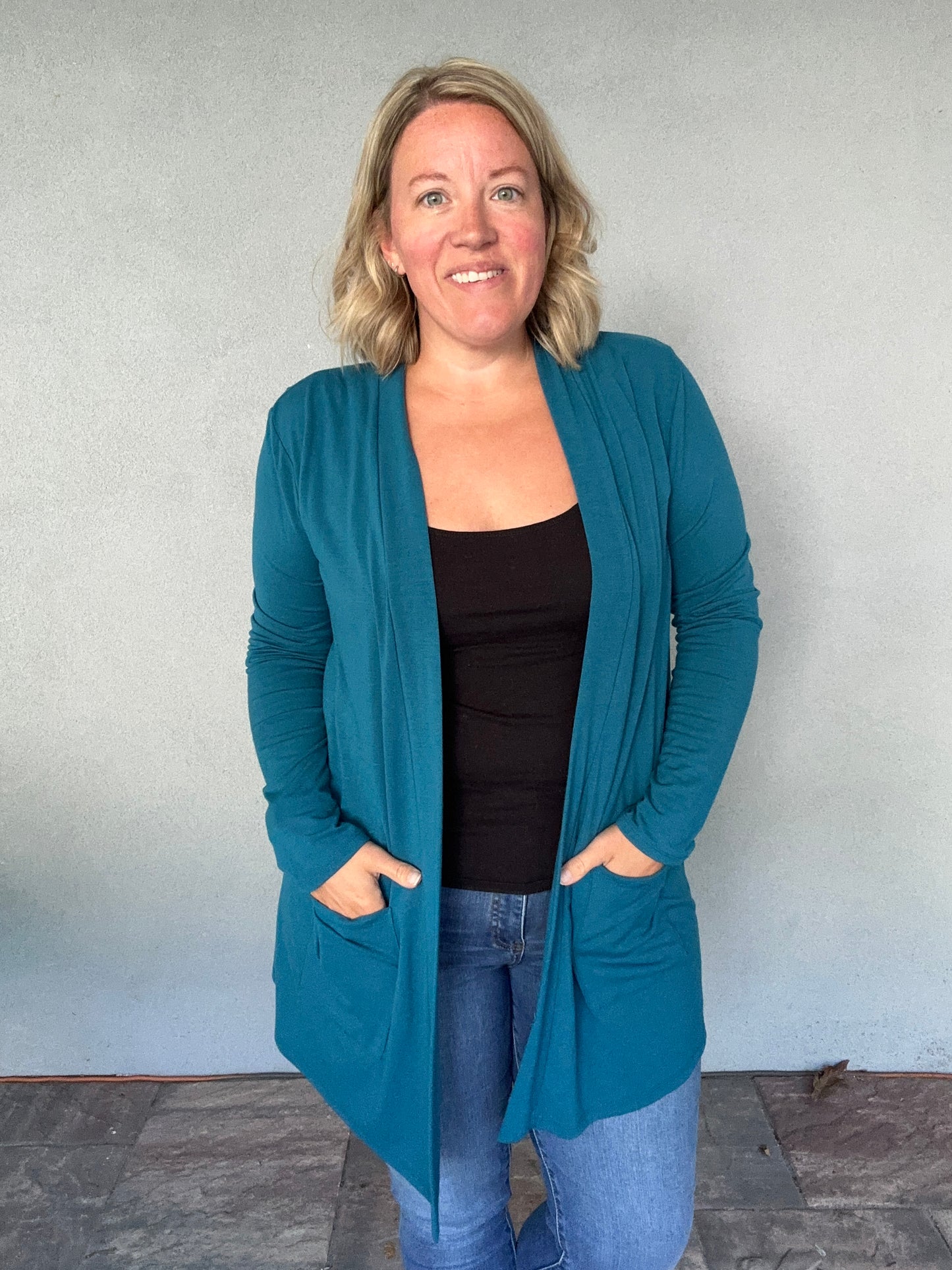 The Essential Cardigan in Teal