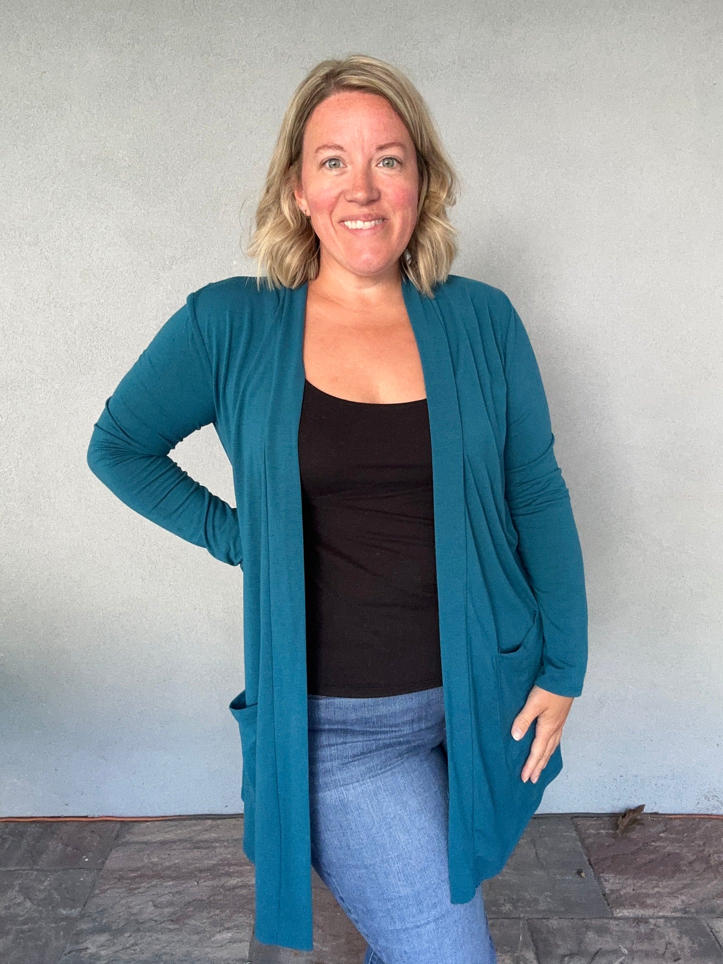 The Essential Cardigan in Teal