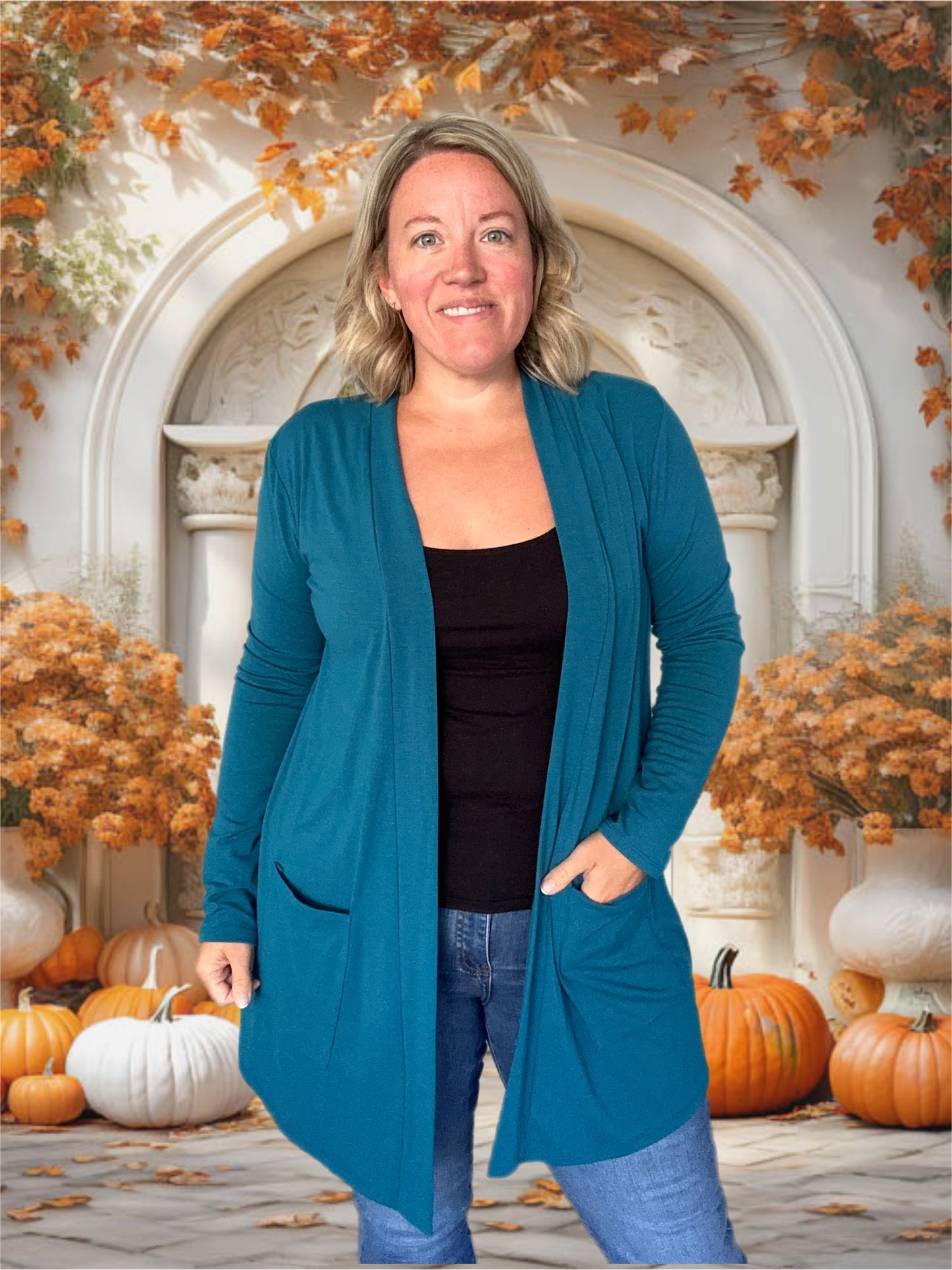 The Essential Cardigan in Teal