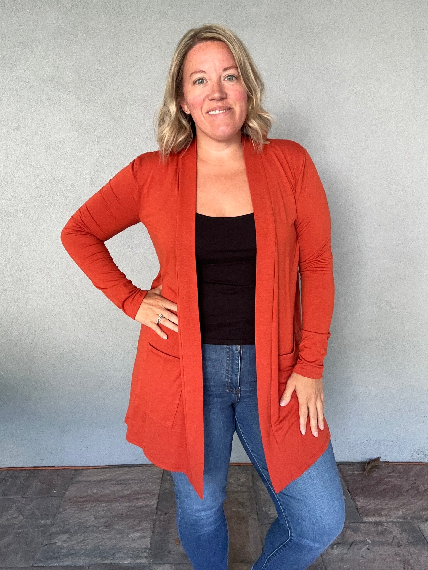 The Essential Cardigan in Pumpkin