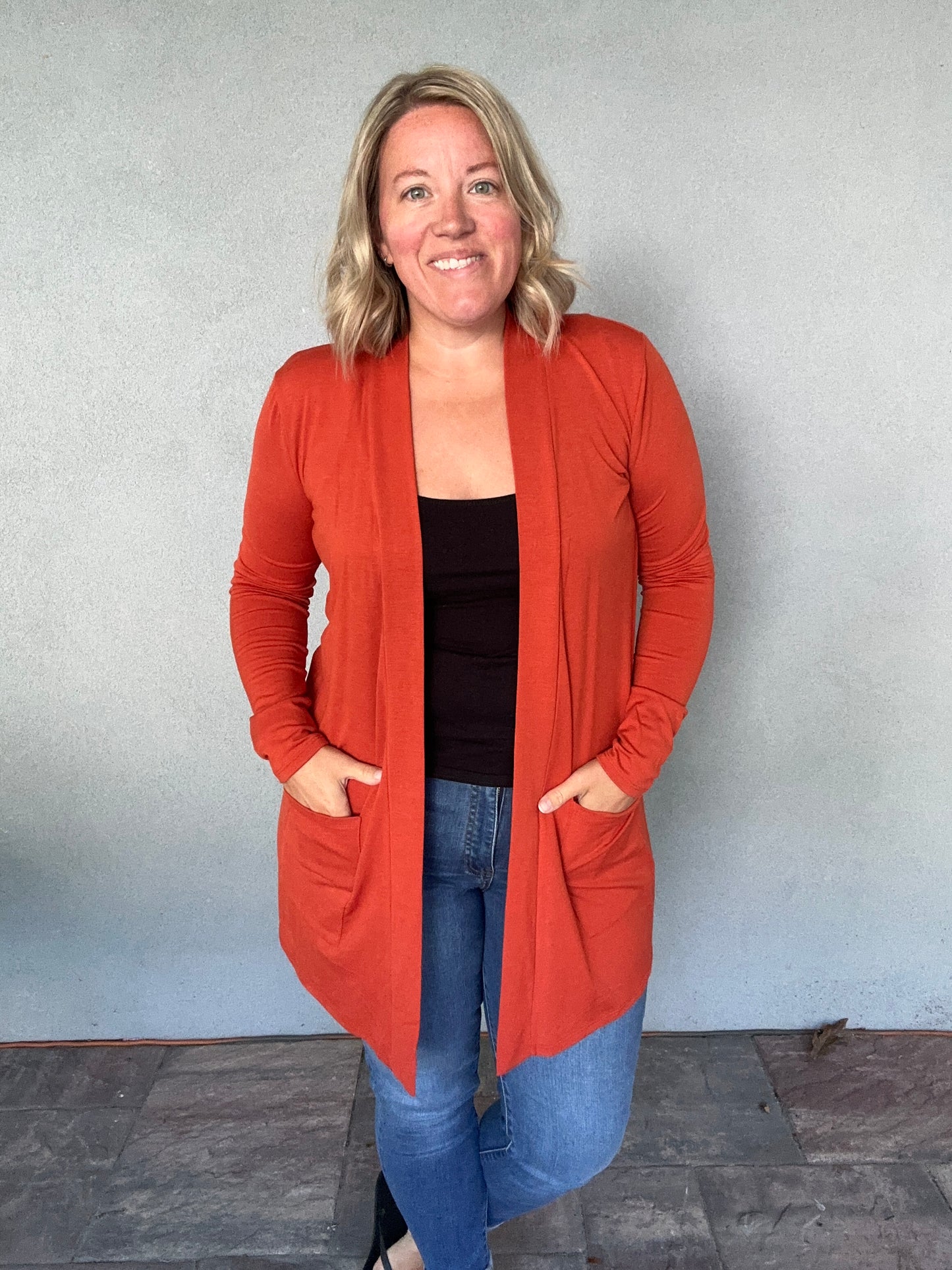 The Essential Cardigan in Pumpkin